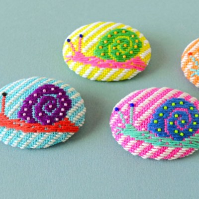 Kogin Insect Brooches by Hine Mizushima (reblog)