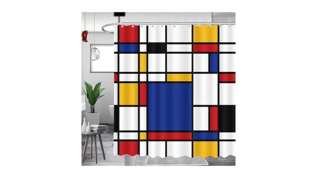 Mondrian Minimalist De Stijl Bath Curtain