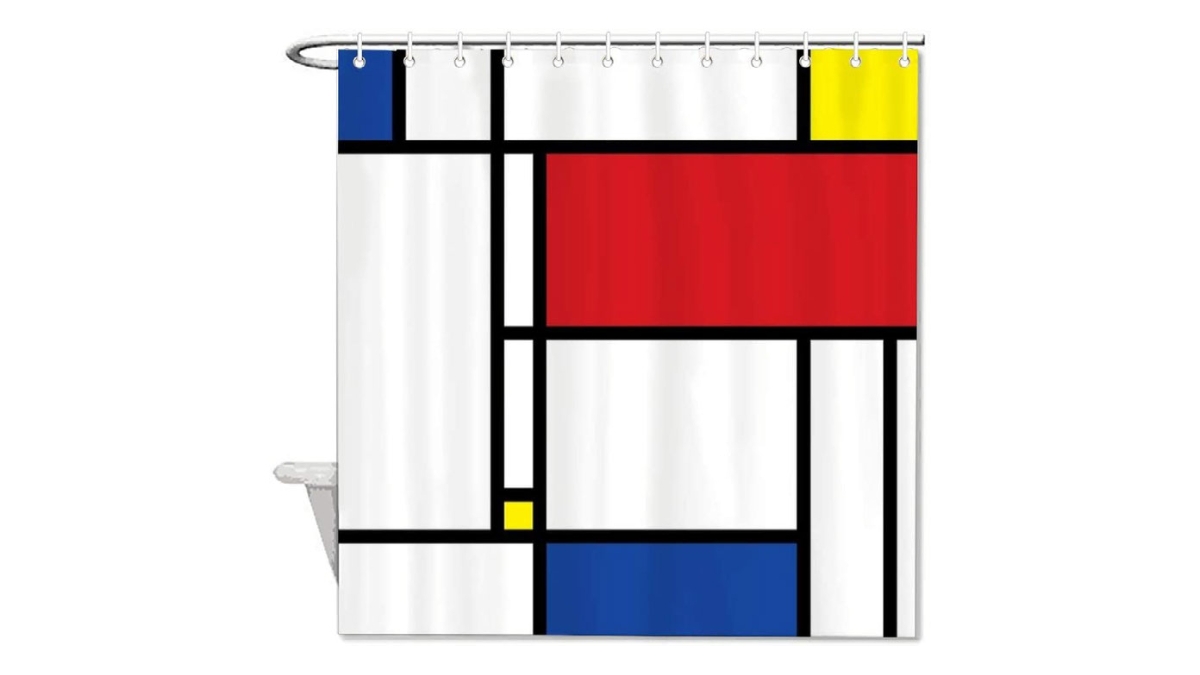 Mondrian Minimalist De Stijl Bath Curtain: A Splash of Art!