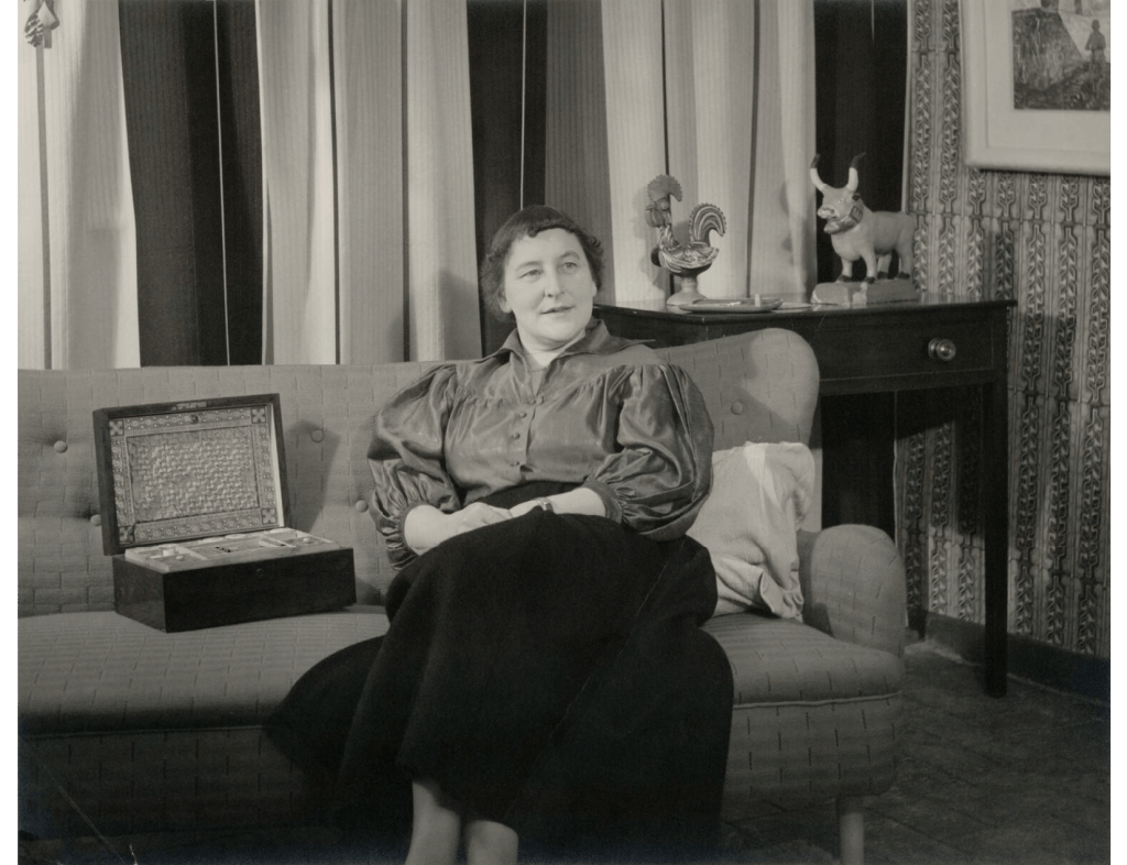 Marianne Straub
by Geoffrey Ireland
bromide print on card mount, 1950s