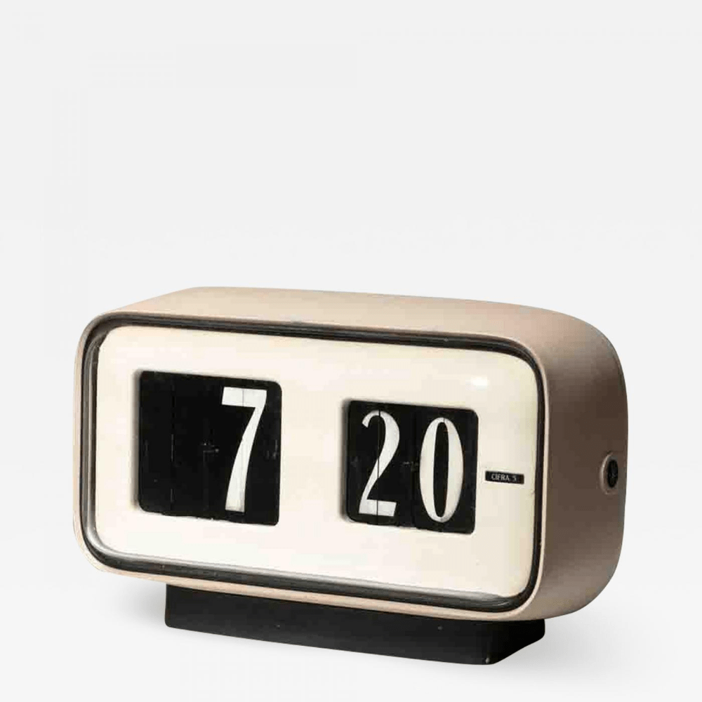 Solari Udine - Cifra 5 Desk clock by Gino Valle for Solari