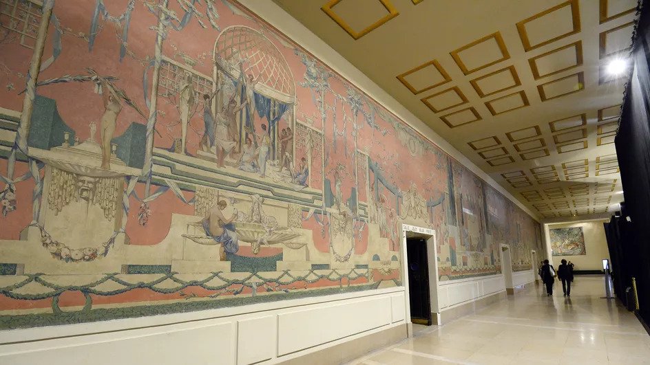 "The ancient theater", fresco by Gustave Louis Jaulmes