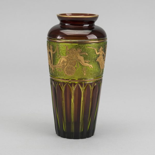 Léon Ledru a Cortège des Musiciens cameo glass vase for Val St Lambert around 1900-1910
