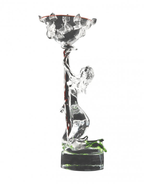 Monumental Bohemian Czech Contemporary Erotic Figural Art Glass Sculptur