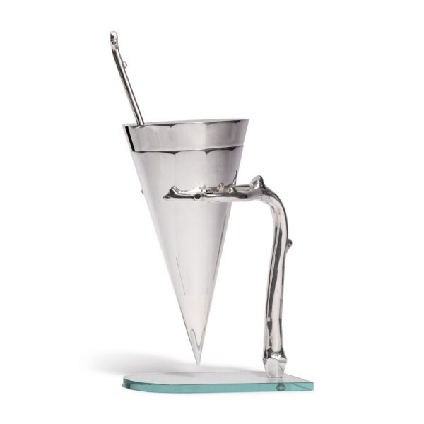 Labrador sauce plate designed by Andrea Branzi for Memphis Milano, circa 1982.