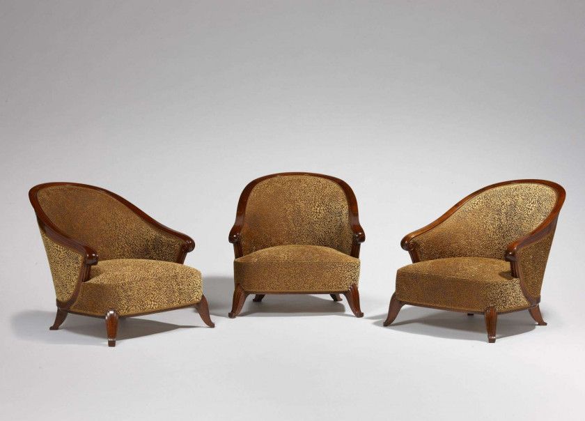 Suite of Three Armchairs by Andre Frechet