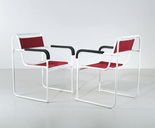 Two RP7 stacking chairs by Bruno Pollack (1932)
