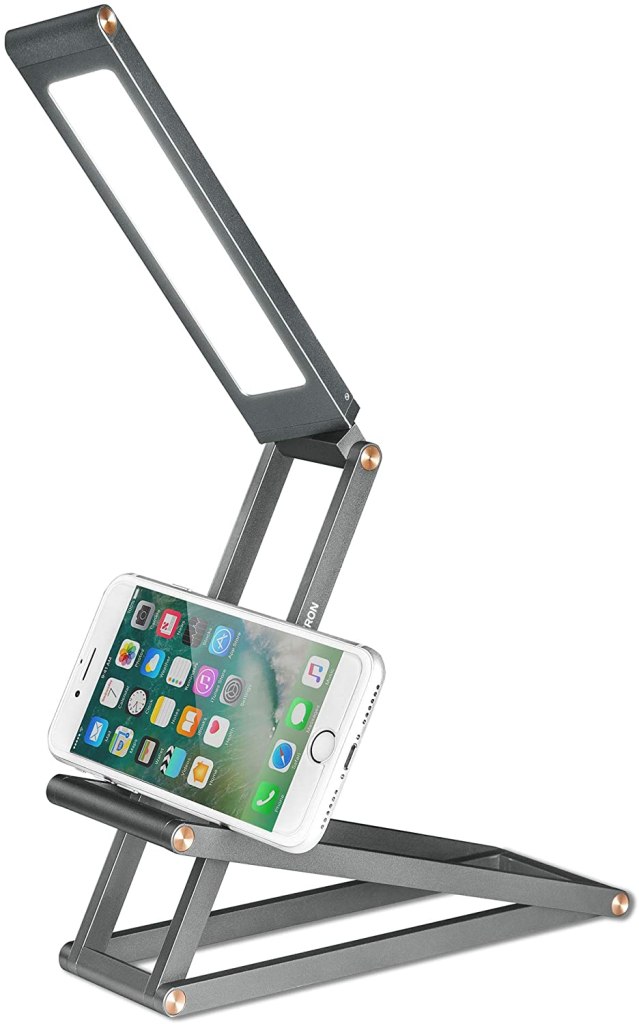 ONKRON LED Desk Lamp Foldable with USB Charging Port Rechargeable Portable Table Lamp D4A Grey