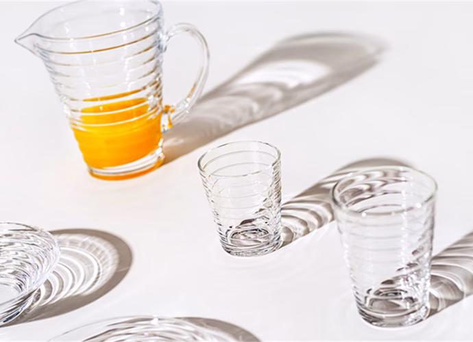 Pressed glass collection by Aino Aalto from Ilttala