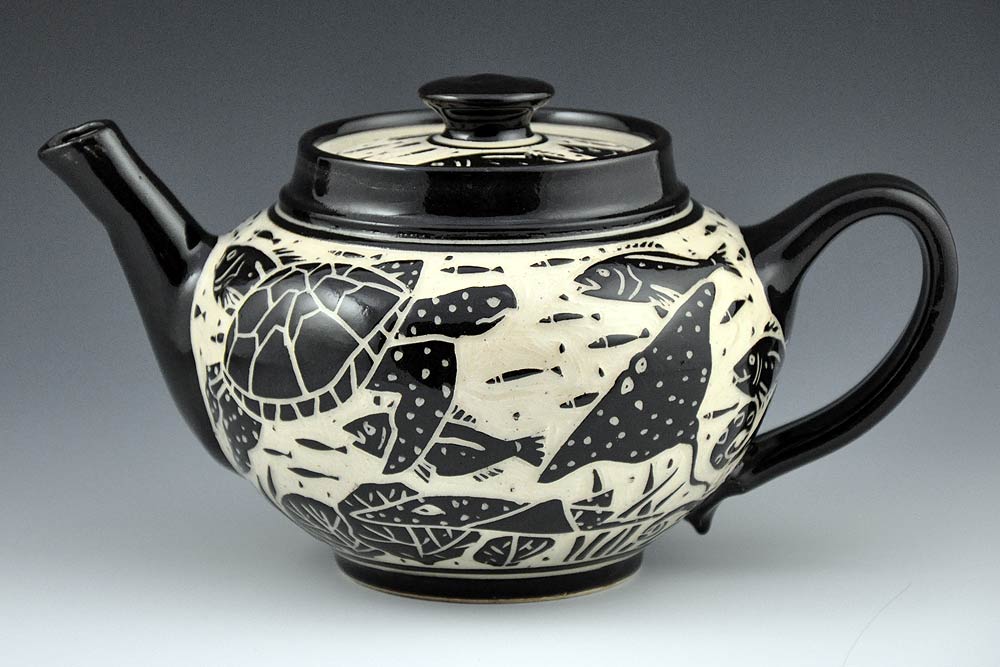 An example of Sgraffito pottery by Katherine Hackl