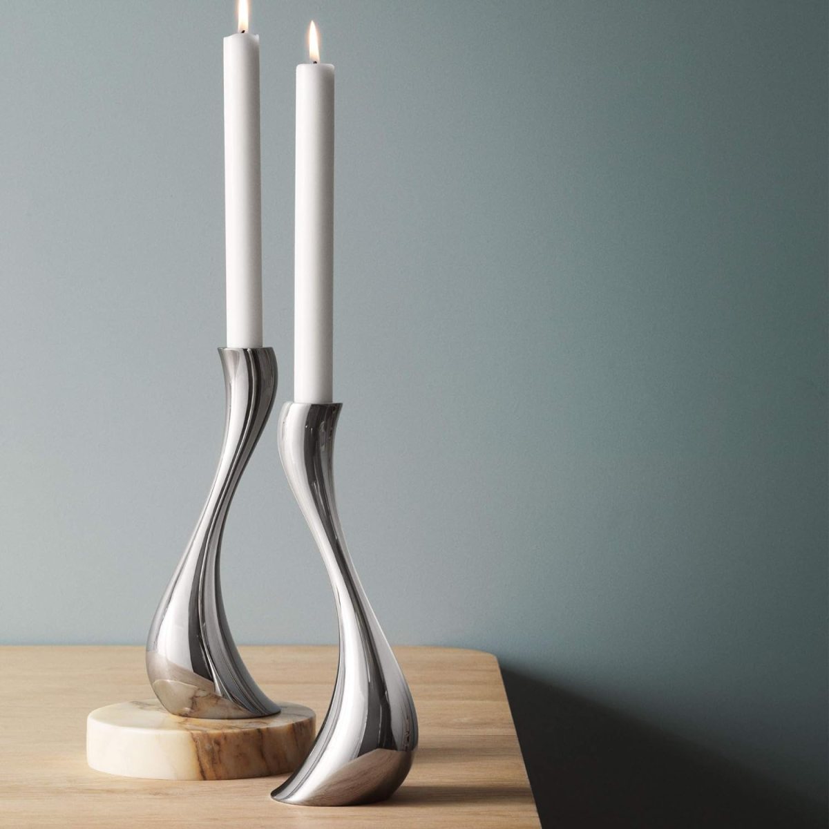 Georg Jensen Cobra Medium Candle Holder Set of 2