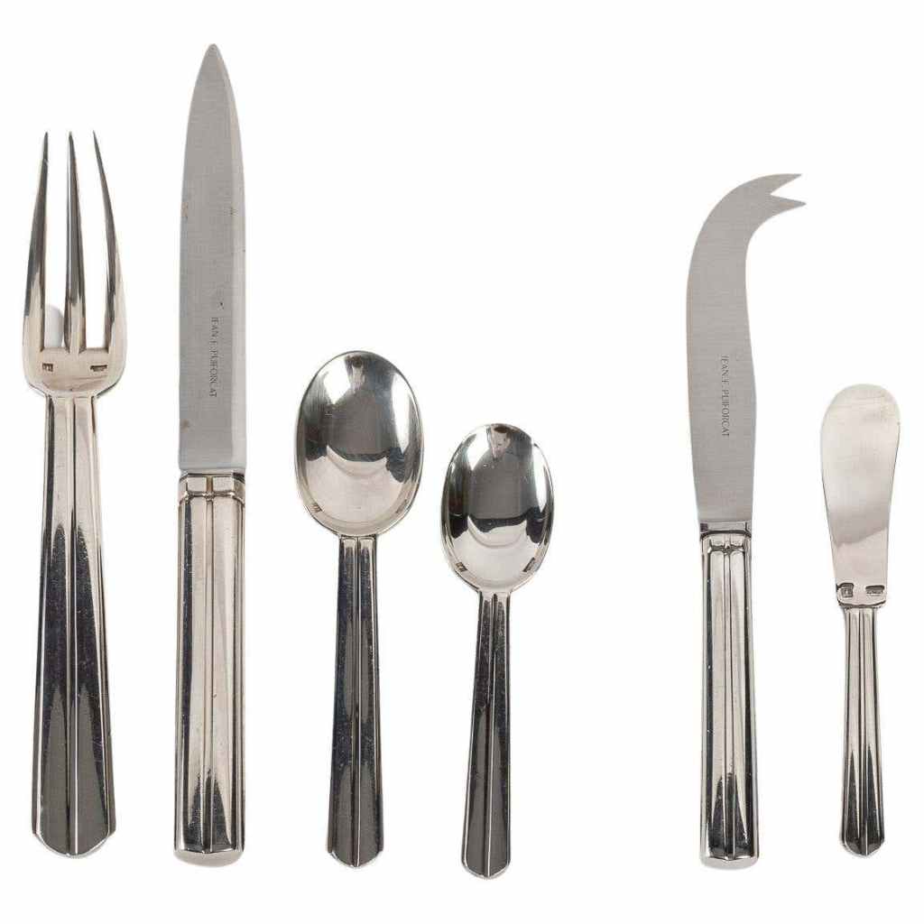 Puiforcat, Set of Chantaco Flatware for 6 People Plated Silver 26 Pieces