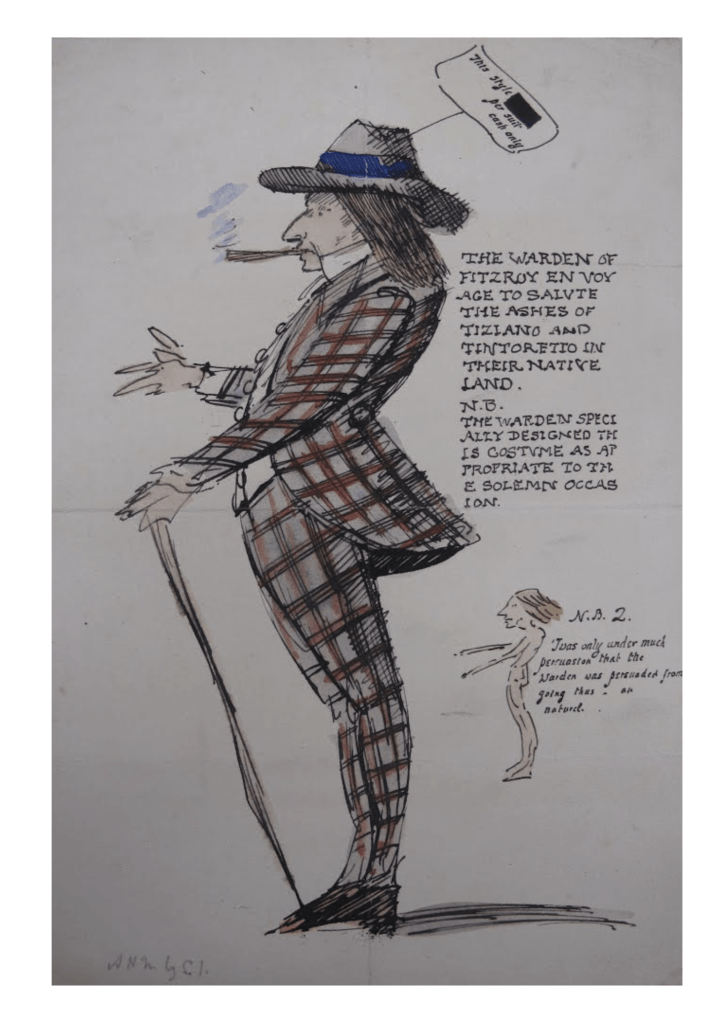 Caricature of Arthur Heygate Mackmurdo by Selwyn Image