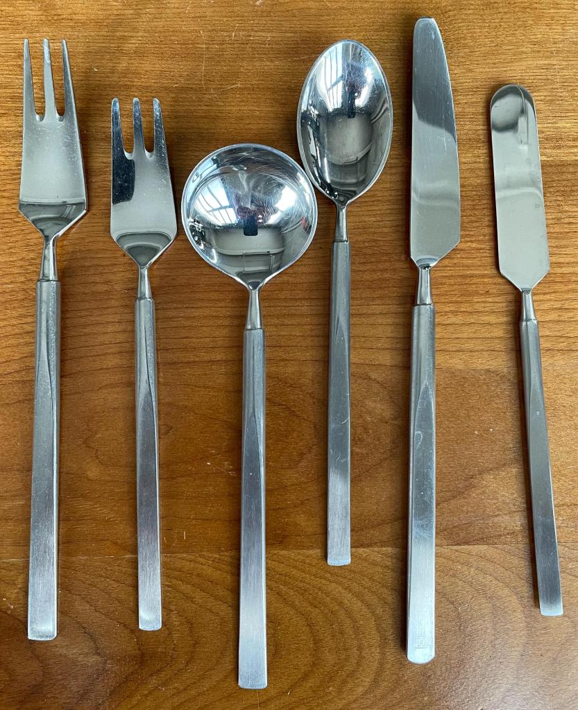 Obelisk Flatware Set for Copenhagen Cutlery by Erik Herlow