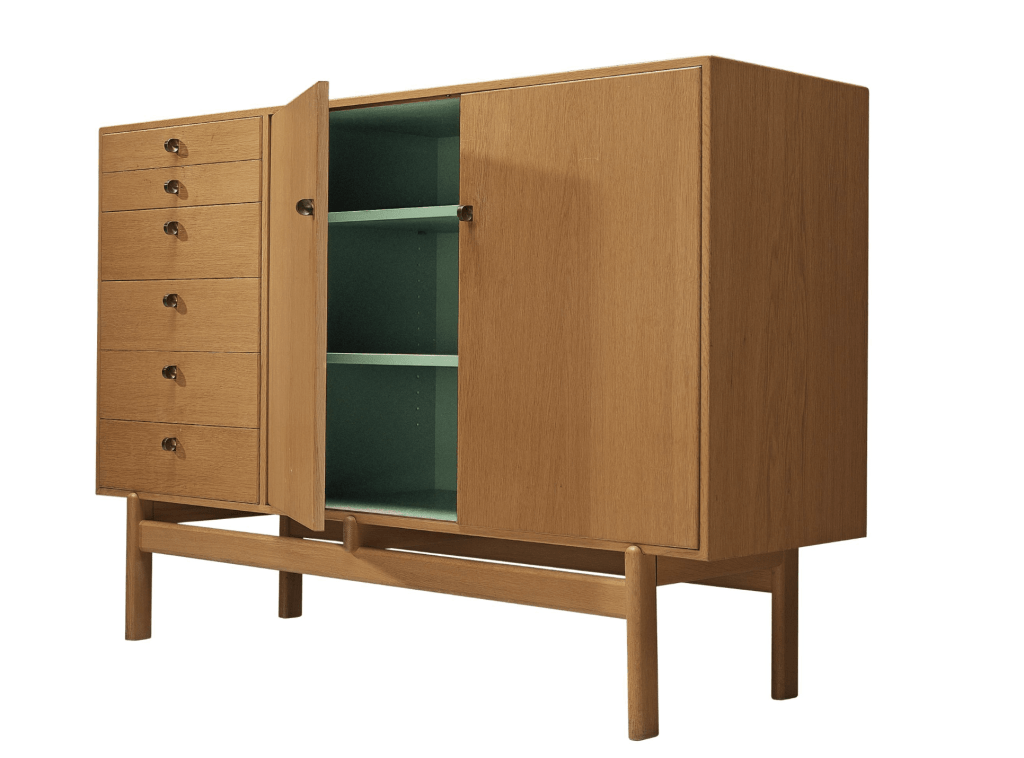 Tove and Edvard Kindt-Larsen Cabinet with Original Green Interior