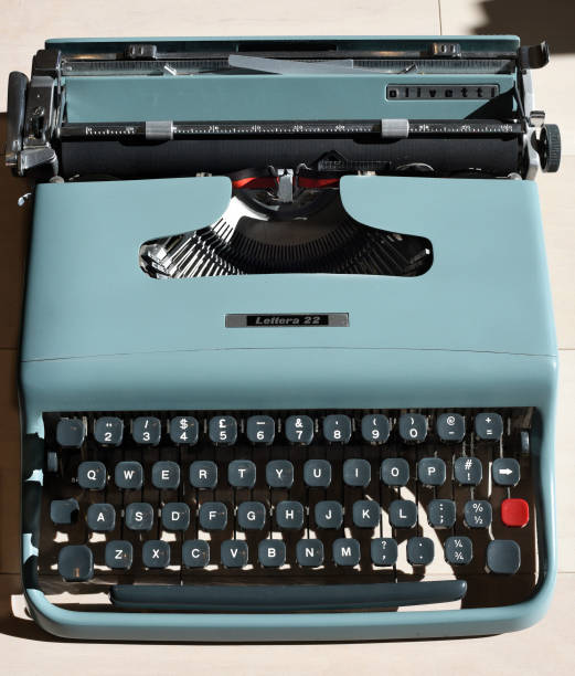 A vintage 1950s Olivetti Lettera 22 typewriter on display in a store in a Santa Fe, New Mexico. (Photo by Robert Alexander/Getty Images)