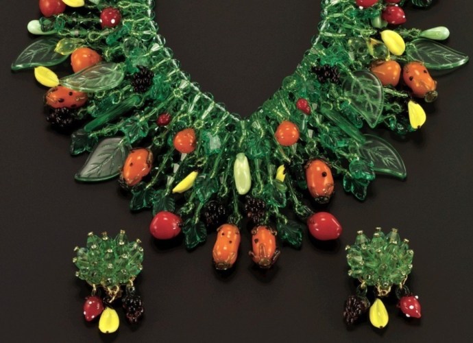 Tutti Frutti Necklace and 2 Earrings by Stanley Hagler
