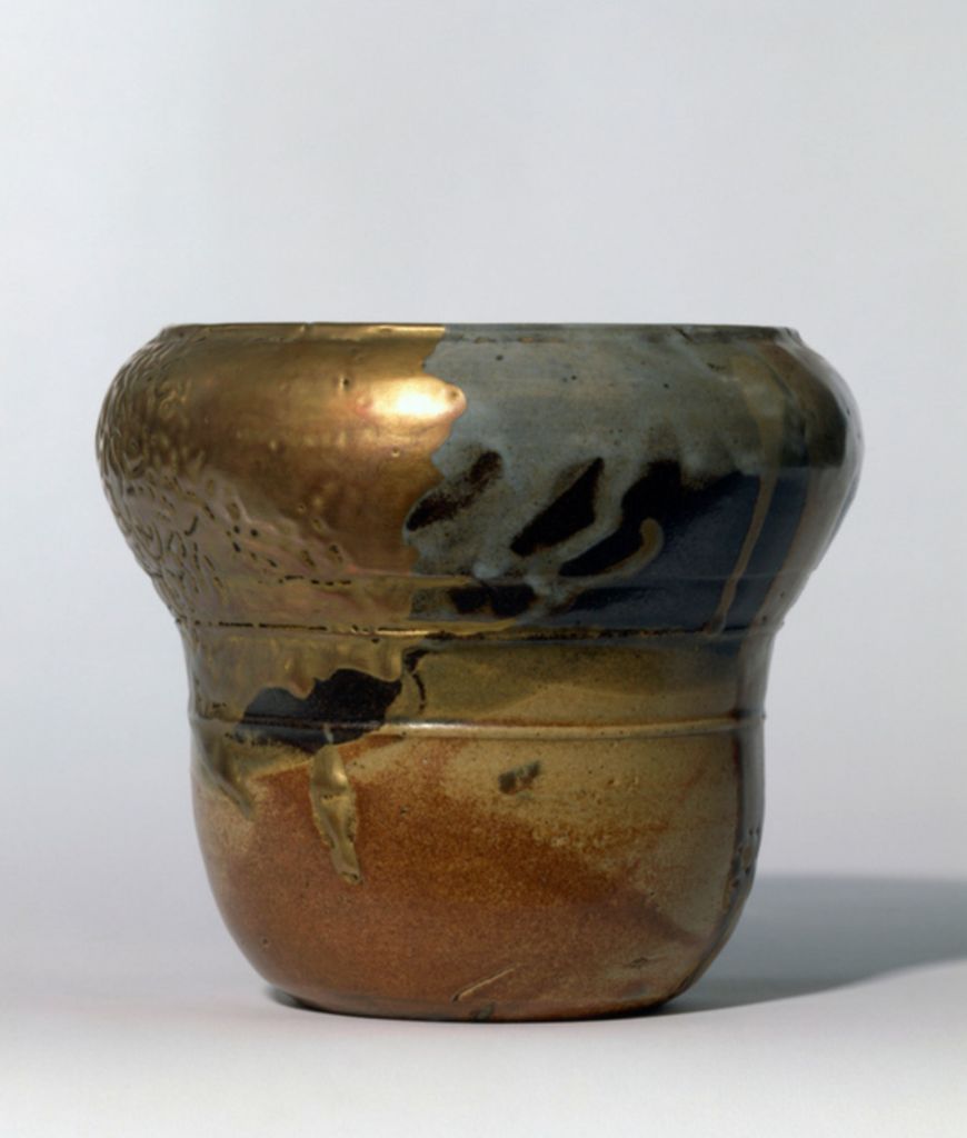 Joseph & Pierre Mougin Blue and Brown Glazed Vase now a Lamp Joseph & Pierre Mougin Blue and Brown Glazed Vase now a Lamp