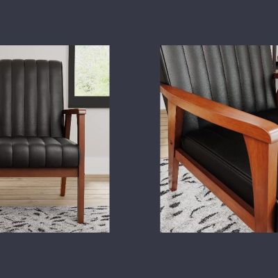 Elevate Your Space with the Edenbrook Carlton Exposed Wooden Arm Accent Chair