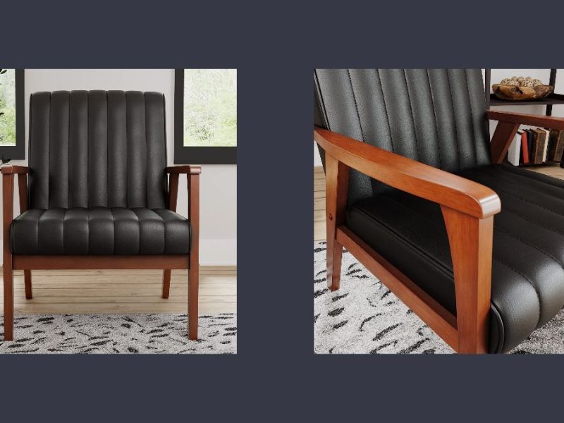 Elevate Your Space with the Edenbrook Carlton Exposed Wooden Arm Accent Chair