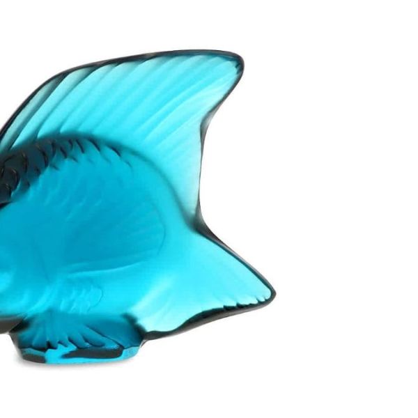 Lalique Crystal Turquoise Fish Sculpture: A Study in Elegance