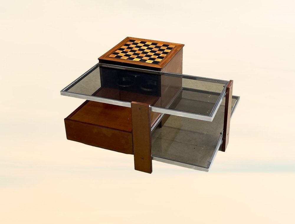 Bar table with chessboard designed by Claudio Salocchi