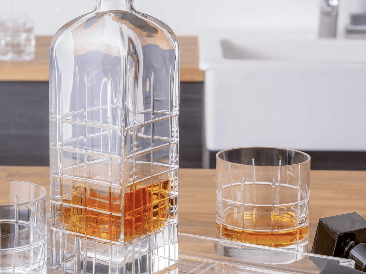 Orrefors Street Double Old Fashioned Glass Pair