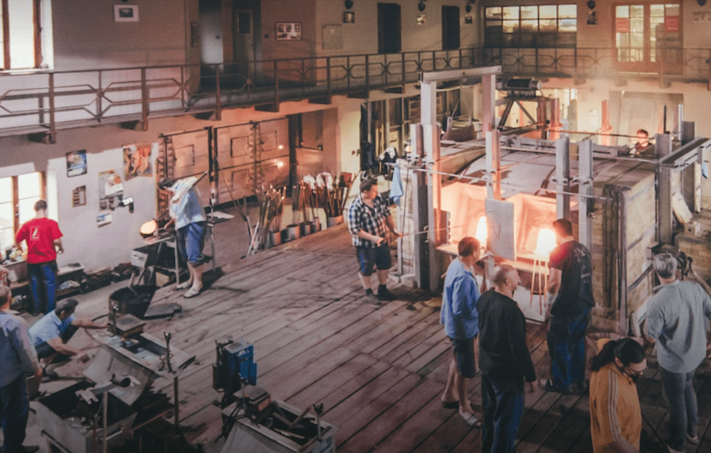 Glass workshop at Ajeto Glassworks