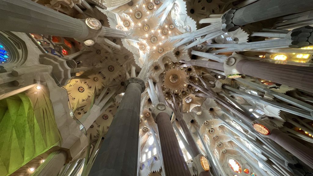 Ceiling view of the Sagrada Familia