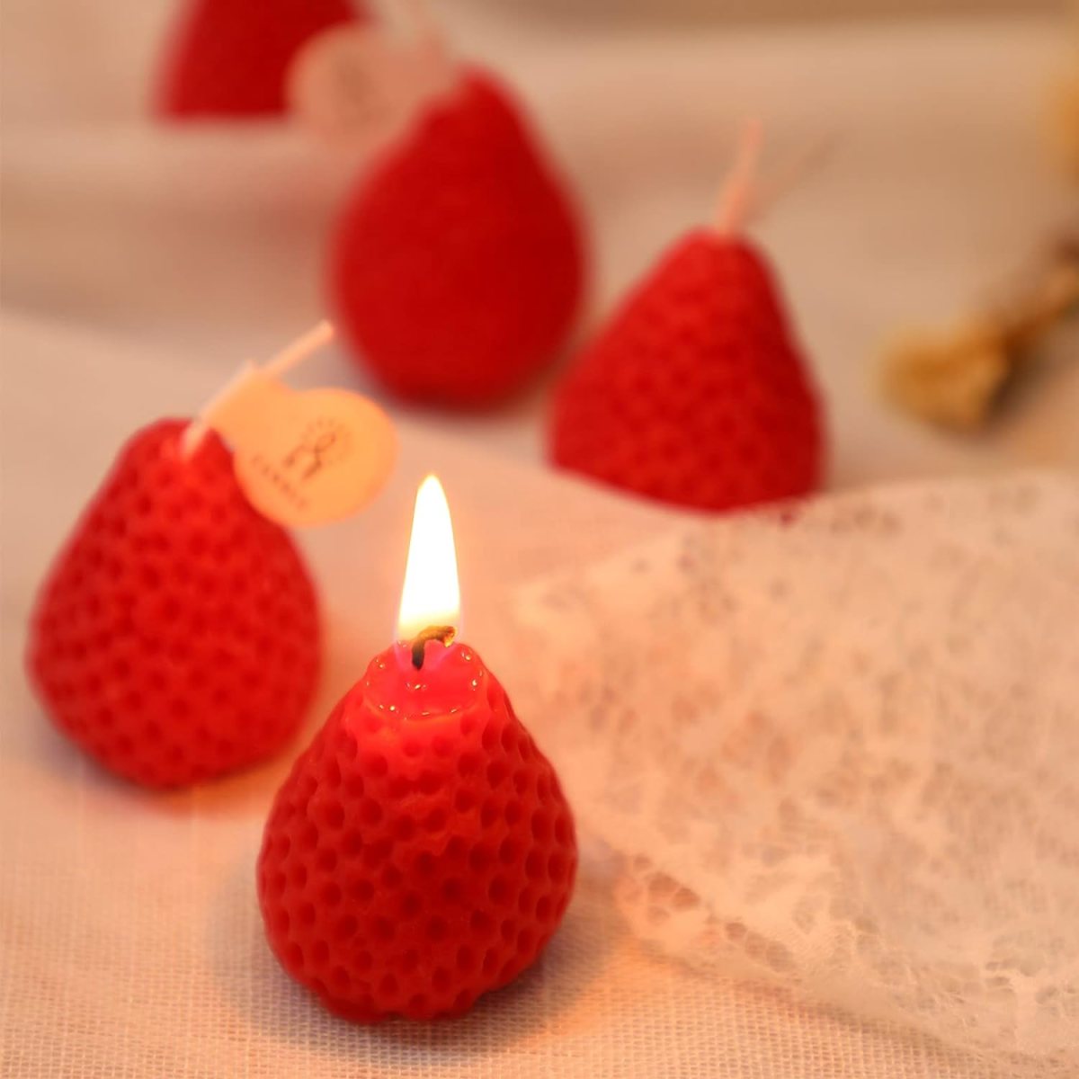 8 Pieces Strawberry Shaped Scented Candle