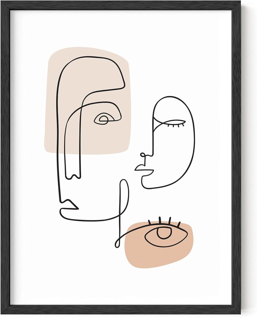 HAUS AND HUES Minimalist Picture Line Drawing Wall Art