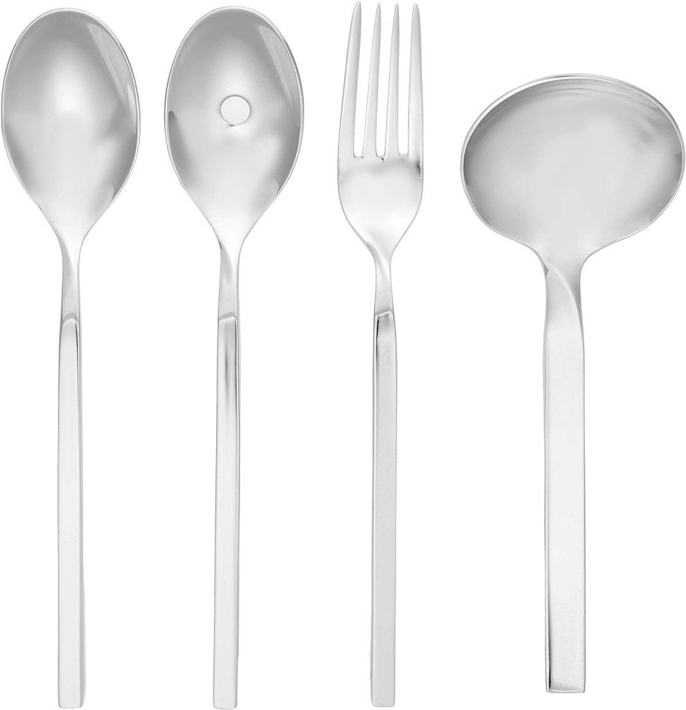 Villeroy & Boch New Wave Serve Set, Silver, 4-Piece