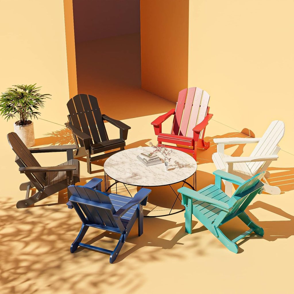 WUTUTUEE Adirondack Chair Weather Resistant Folding