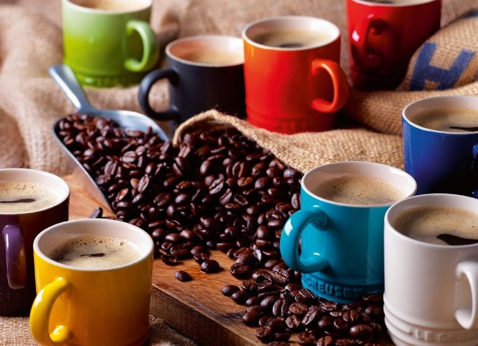 Le Creuset Stoneware Set of 6 London Mugs, 12 oz. Each, Multi-Color