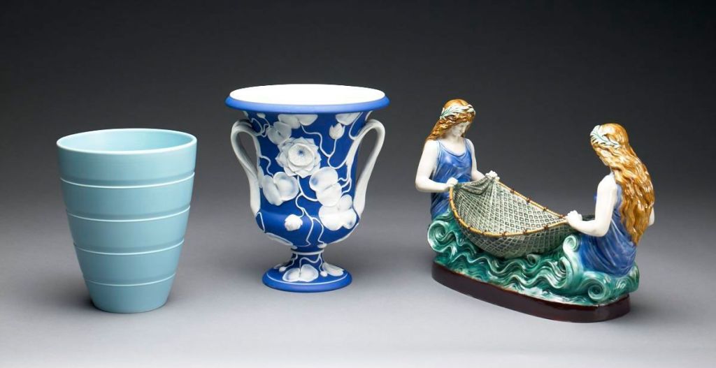 Wedgwood pieces (left to right): c. 1930, c. 1950, 1885
