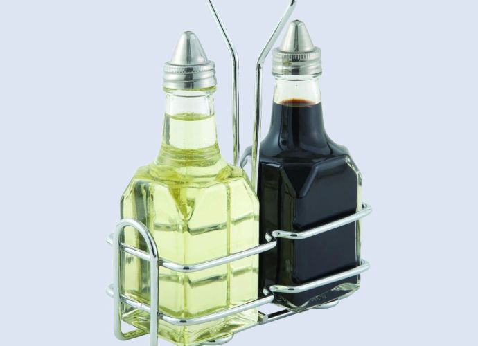Winco Oil and Vinegar Cruet Set in Stainless Stell