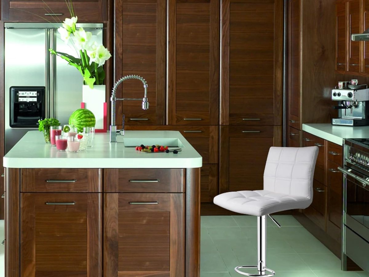 Introducing the Leopard Modern Square PU Leather Adjustable Bar Stools