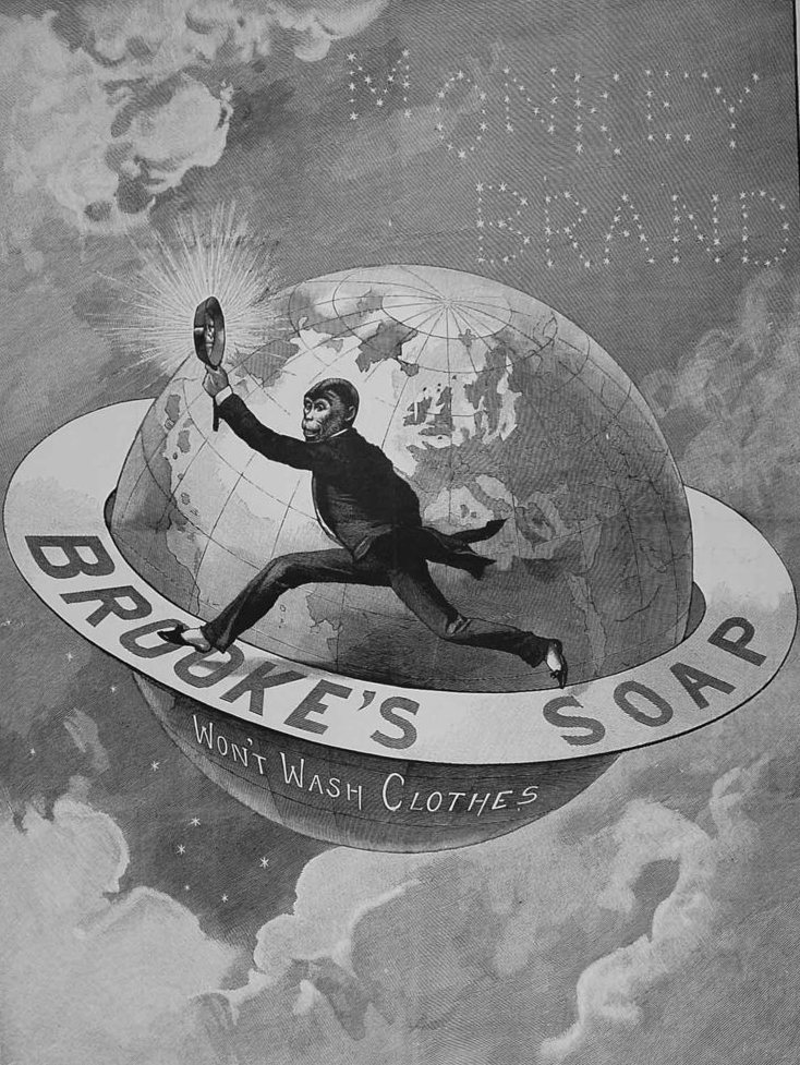 Brooke's Monkey Brand soap ad, The Illustrated London News, 5 May 1894