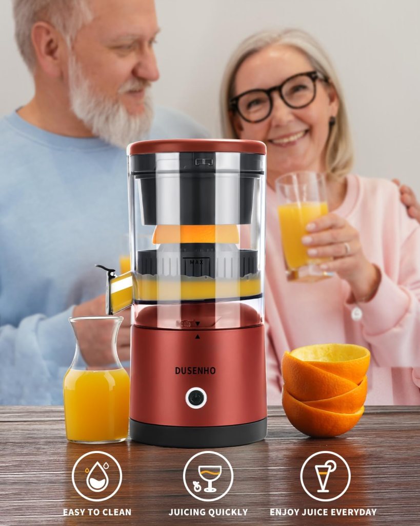 Electric Juicer Rechargeable - Citrus Juicer Machines with USB and Cleaning Brush Portable Juicer for Orange, Lemon, Grapefruit
