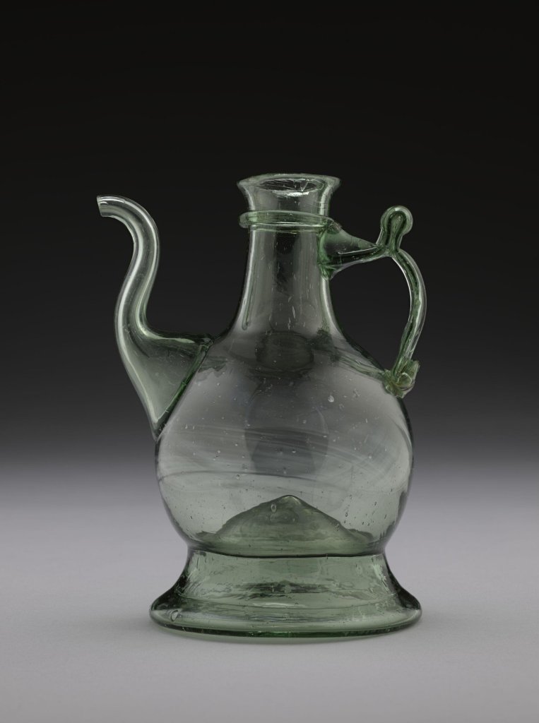Jug green glass early 17th century (made)