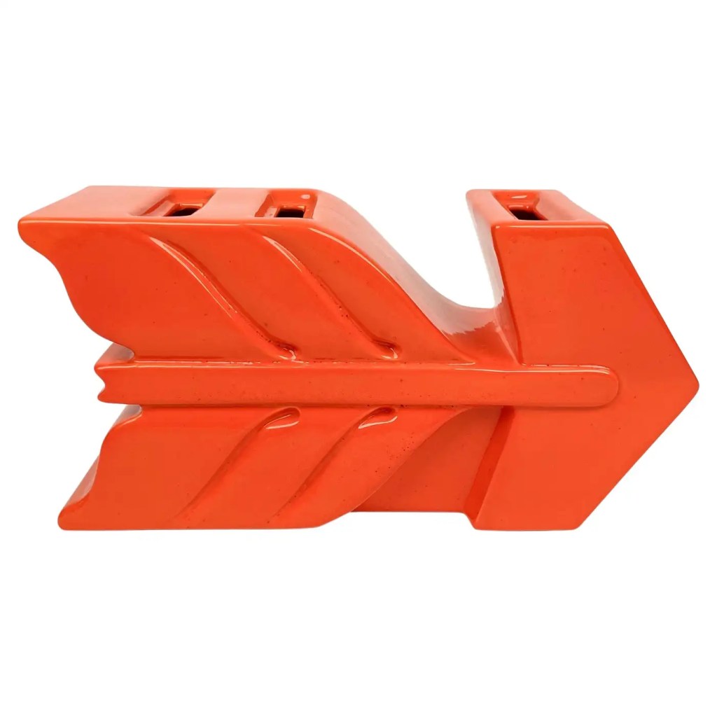 Orange Ceramic Vase Enzo Bioli for Il Picchio, Italy 1970s