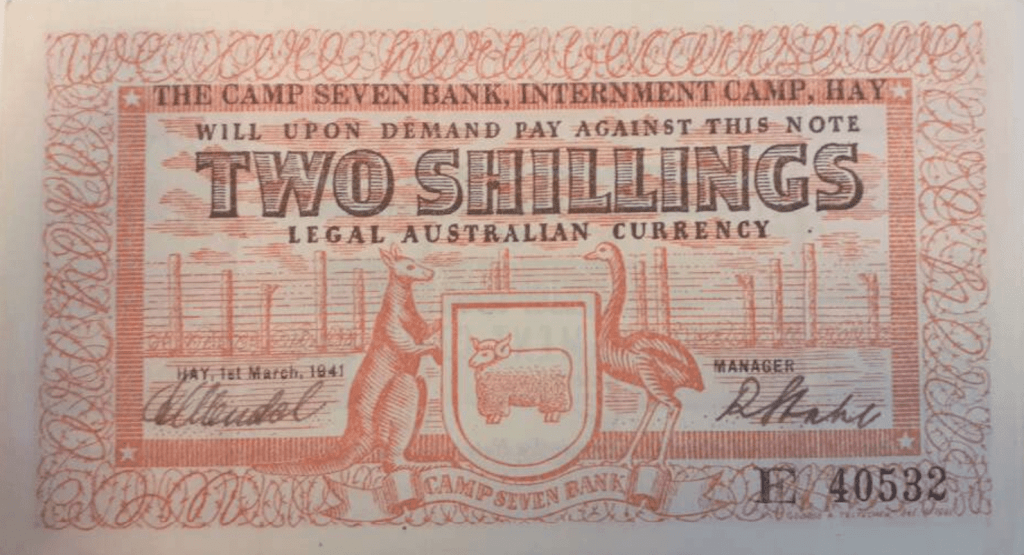 Two Shillings designed by Georg Telscher