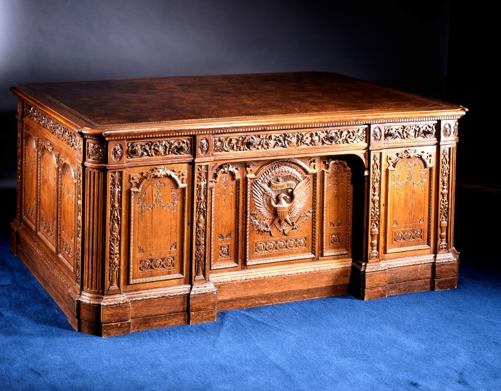 The Resolute Desk, made by William Evenden, Royal Naval Dockyard at Chatham, England