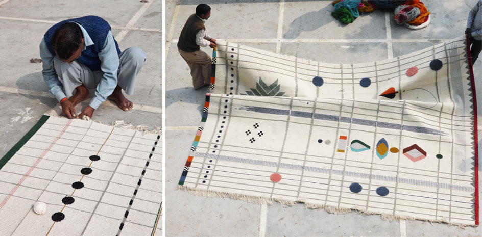 Rug that is hand knotted for Doshi Levien collection.