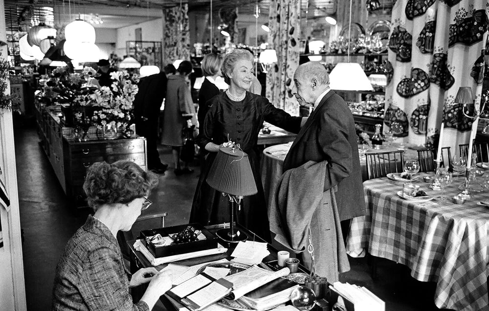 Estrid Ericson and Josef Frank in the store at Strandvägen 5 in Stockholm