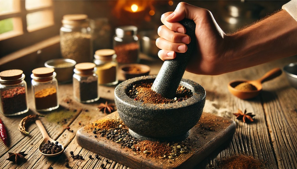 Grinding spices is perhaps the most well-known use of a mortar and pestle. Freshly ground spices offer a more robust flavour than their pre-ground counterparts. Whether it’s black pepper, coriander seeds, or cumin, the mortar and pestle allow you to release the essential oils locked inside spices, making them more flavorful.