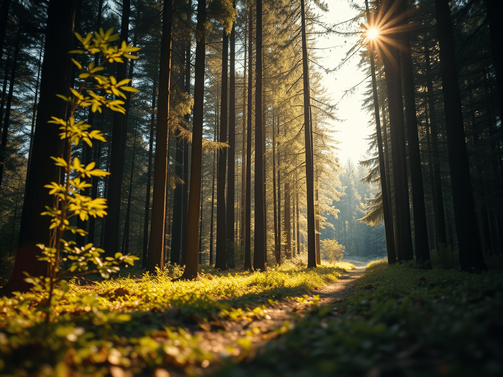 Beautiful Forest in the sun - FSC Certification