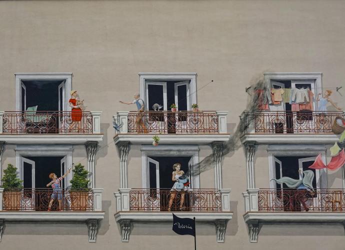 people on balconies
