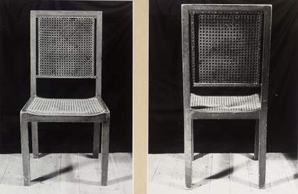 Druad cane chair designed by Roger Fry for the Omega Workshops, shown front and back.