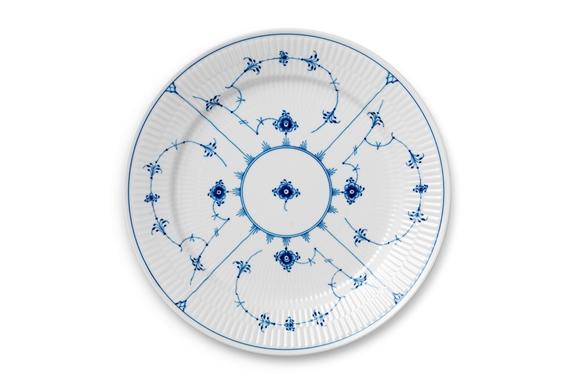 Royal Copenhagen Blue Fluted porcelain plate with radial floral pattern and fluted surface